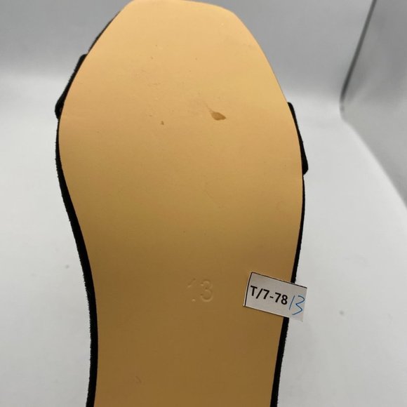 XYD black open toe chunky sandals ankle strap heels pumps - Picture 7 of 7